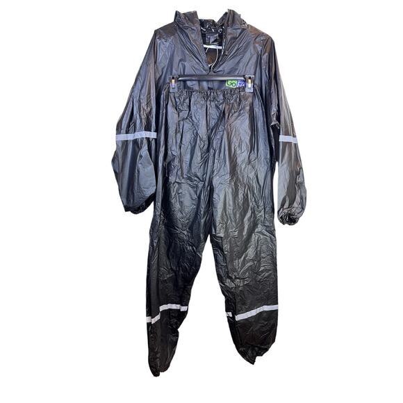 GoFit Hooded Thermal Suit Sweat Suit Mens Sz: S/M Black Hoodie Pants - Picture 1 of 10